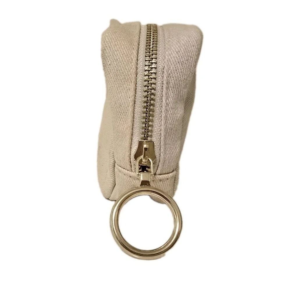 Chloe Small Coin / Cosmetic Pouch Bag Beige‎ Canvas